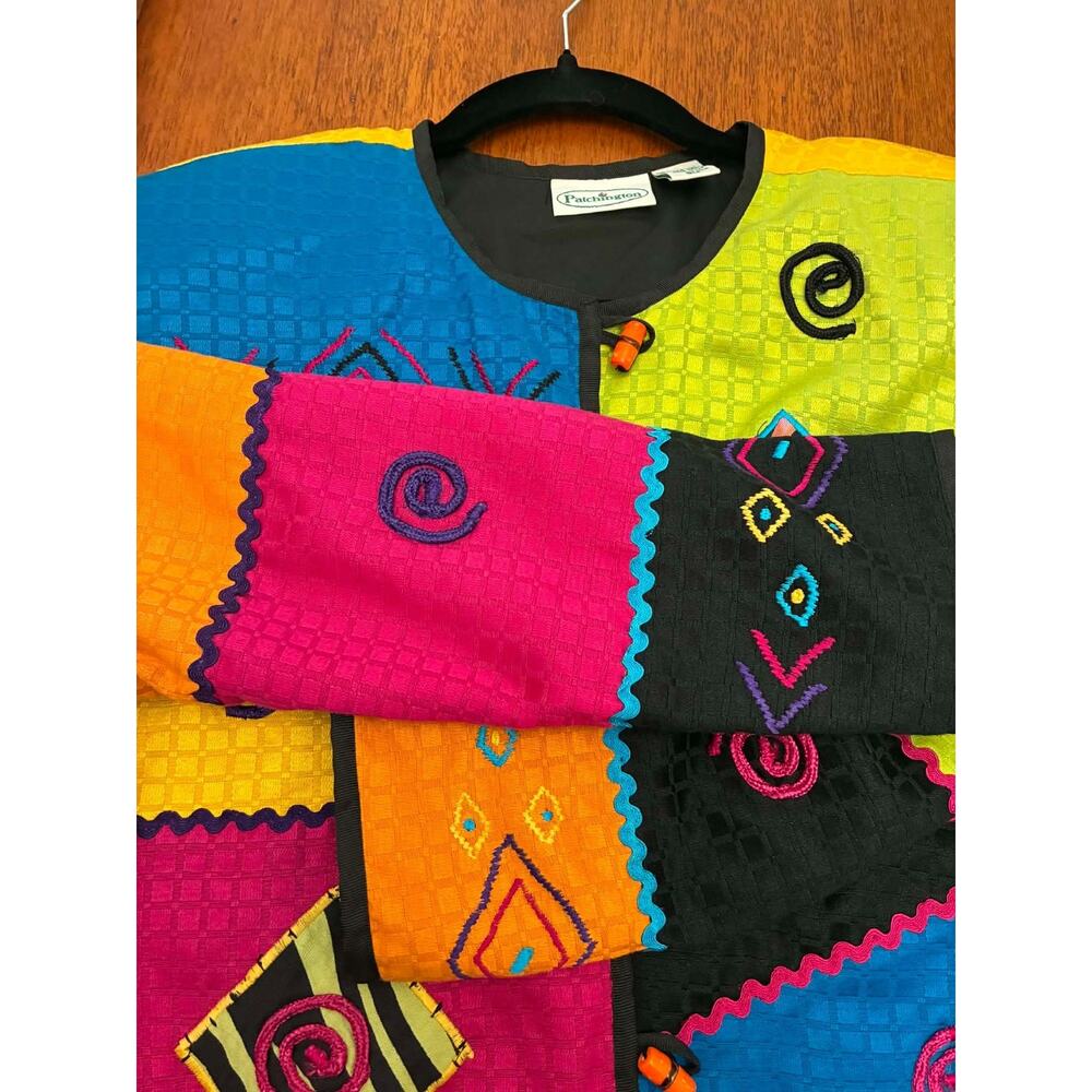 Patchington Colorful Embroidered Patchwork Jacket… - image 6